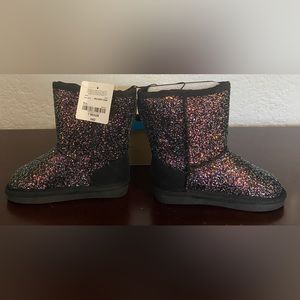 NIB Kid’s Girl’s Cozy Winter Boots Black Glittery Size 7 There Abouts Atlantis